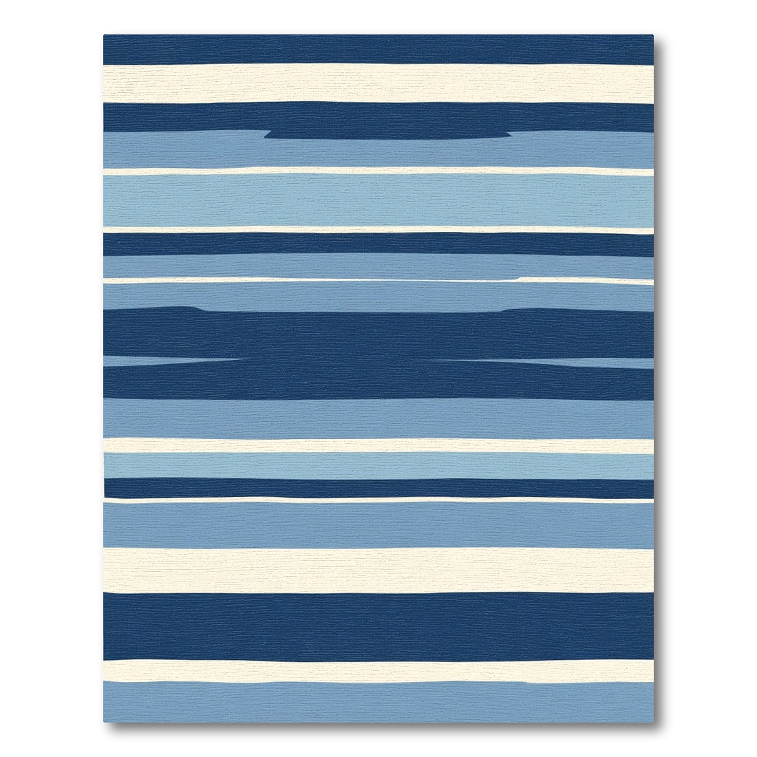 Deep Blue Horizontal Stripe Rug