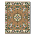 Brown Floral Medallion Intricate Border Rug