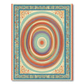 Colorful Concentric Circles Floral Border Rug