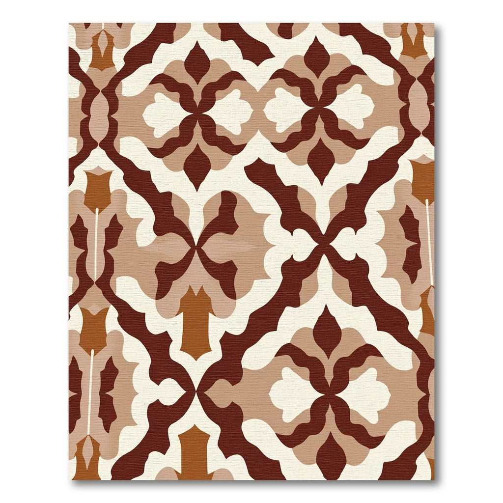 Earthy Tones Quatrefoil Scrolling Medallion Rug