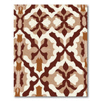 Earthy Tones Quatrefoil Scrolling Medallion Rug