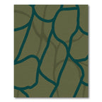 Teal Abstract Organic Net Rug