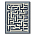 Navy Cream Labyrinth Geometric Artwork Rug