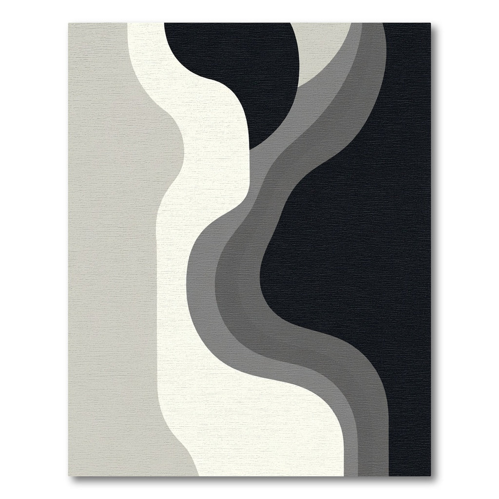 Monochrome Abstract Flow Rug