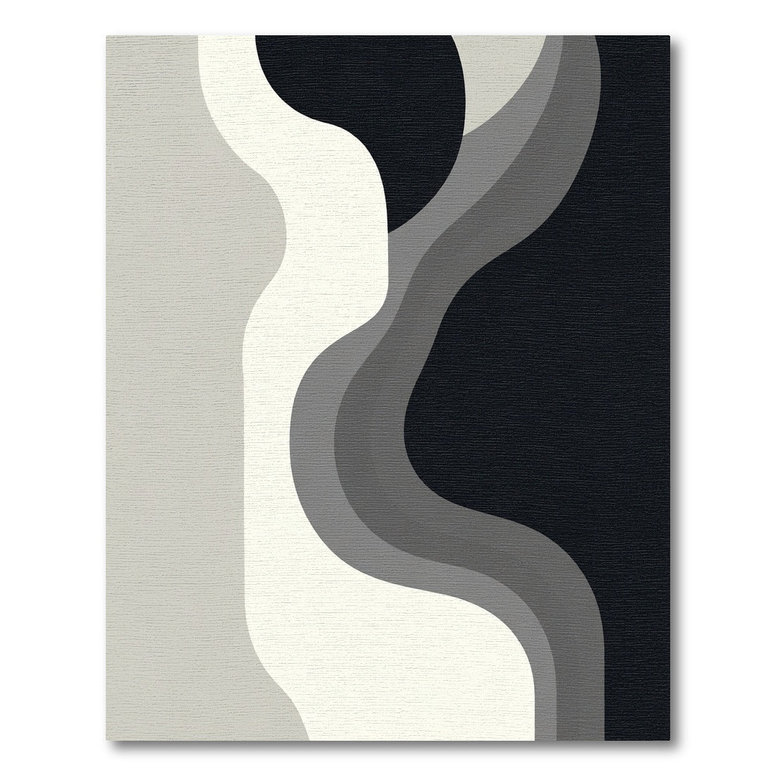 Monochrome Abstract Flow Rug