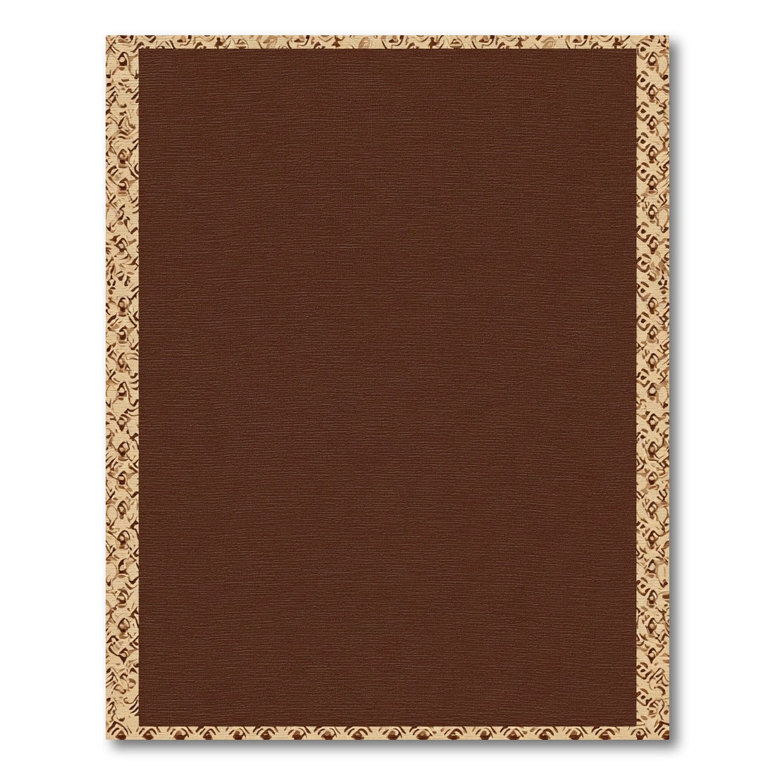 Rich Brown Tonal Border Rug
