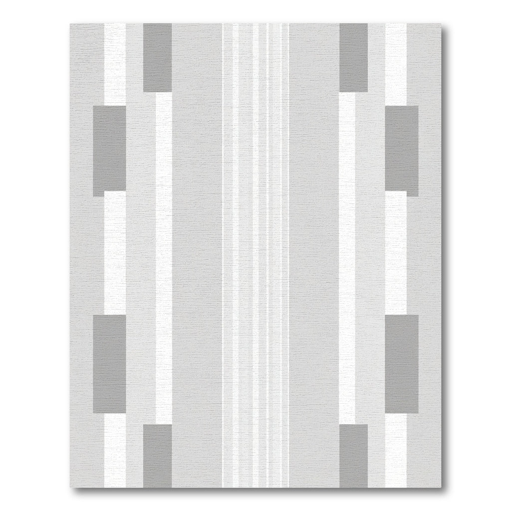 Minimalist Gray White Vertical Stripes Rug