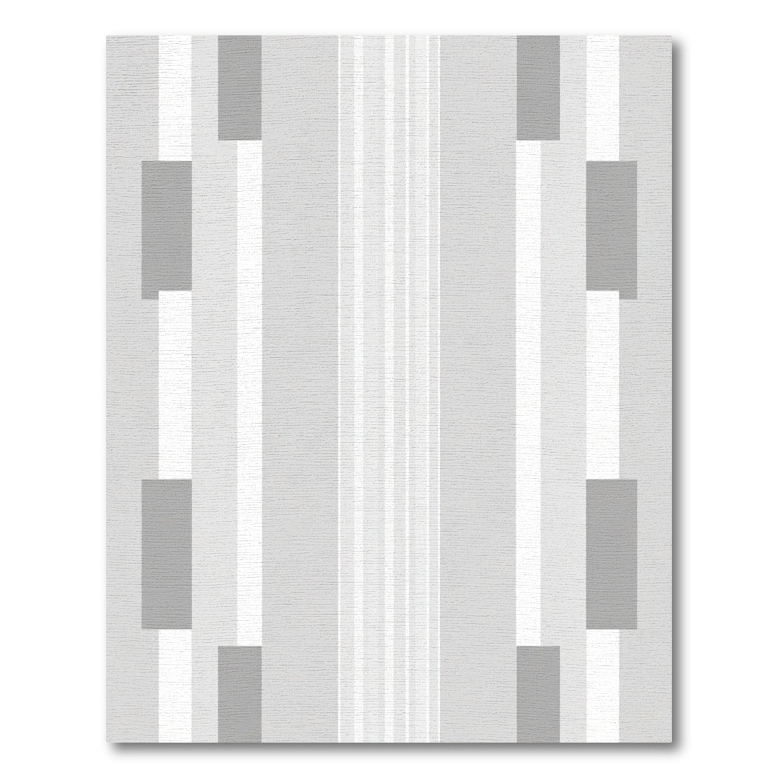 Minimalist Gray White Vertical Stripes Rug