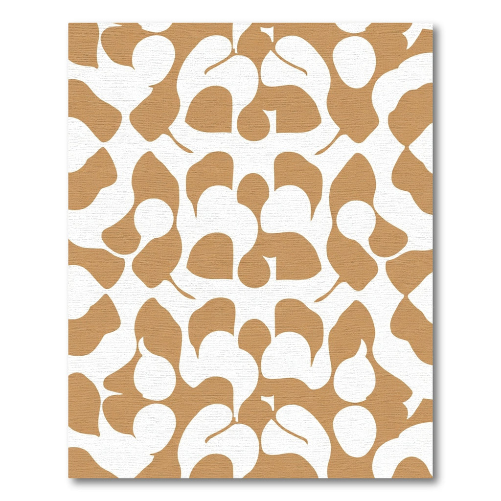 Mid Century Modern Ochre Abstract Flow Rug