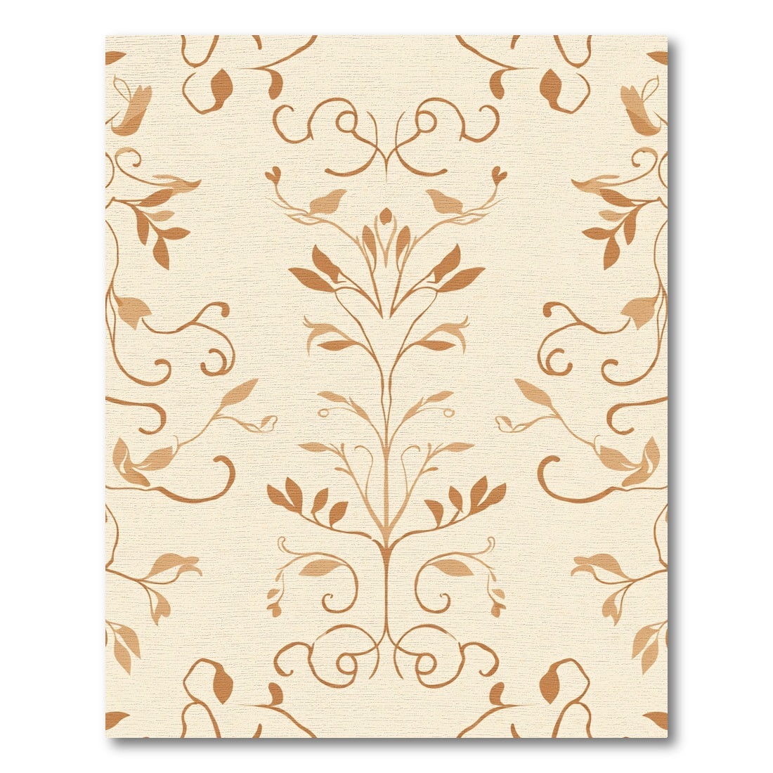 Earthy Tone Vine Swirl Botanical Rug
