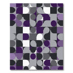 Modern Purple Gray Geometric Circles Rug