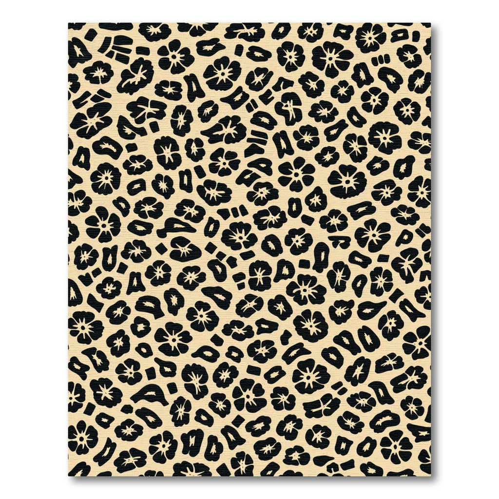 Black Floral Spots on Cream Background Rug