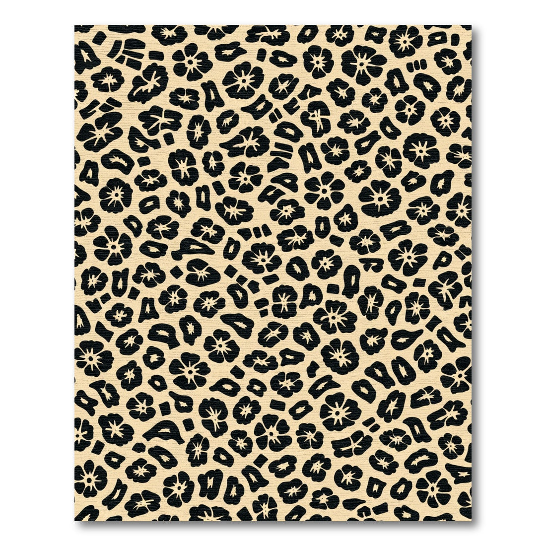 Black Floral Spots on Cream Background Rug
