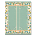 Ornate Golden Teal Floral Border Rug