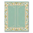 Ornate Golden Teal Floral Border Rug