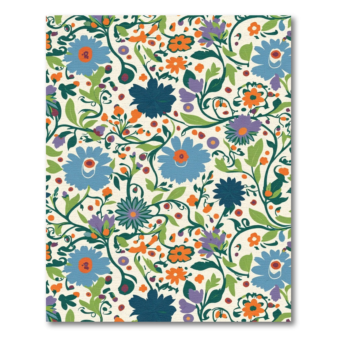 Whimsical Floral Vine Garden Rug