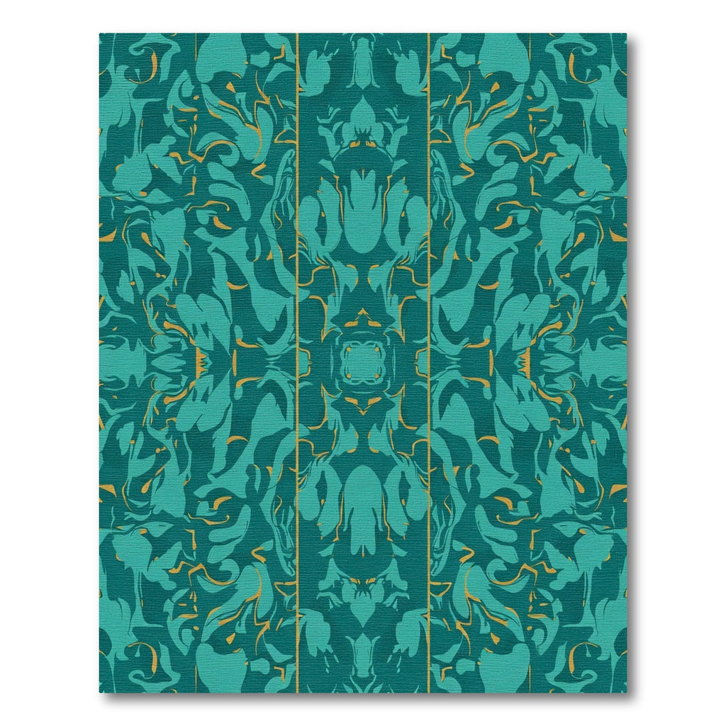 Teal Aqua Abstract Organic Swirl Rug