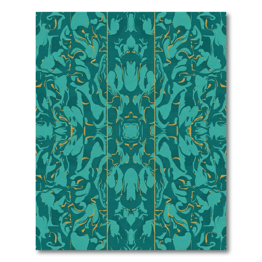 Teal Aqua Abstract Organic Swirl Rug