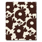 Dark Brown Abstract Floral Pattern Rug