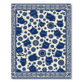Dark Blue Whimsical Feline Floral Rug