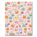 Whimsical Cartoon Creatures Floral Meadow Rug