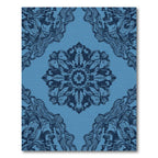 Deep Blue Floral Mandala Repeat Rug