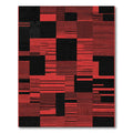 Bold Red Geometric Patchwork Rug