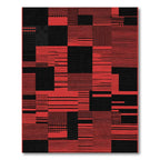 Bold Red Geometric Patchwork Rug