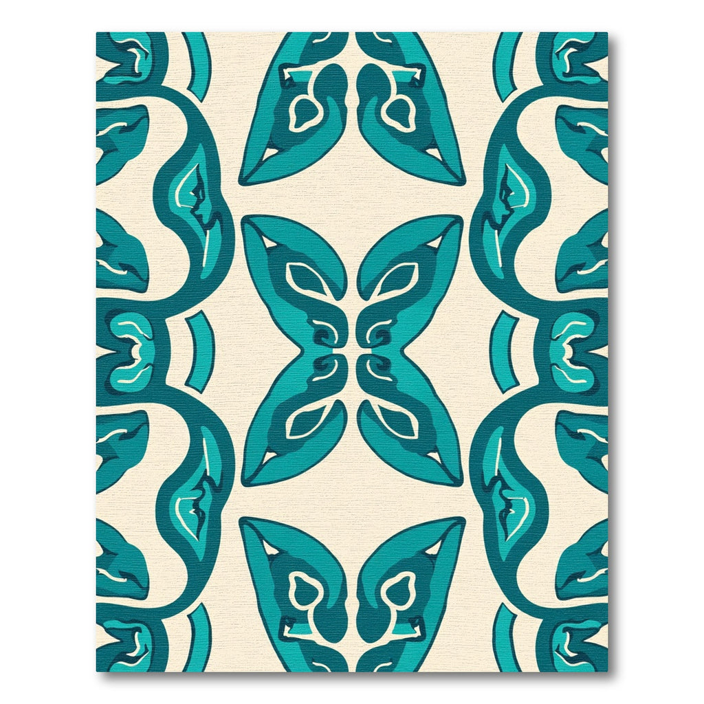 Teal Butterfly Organic Symmetry Rug