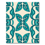Teal Butterfly Organic Symmetry Rug