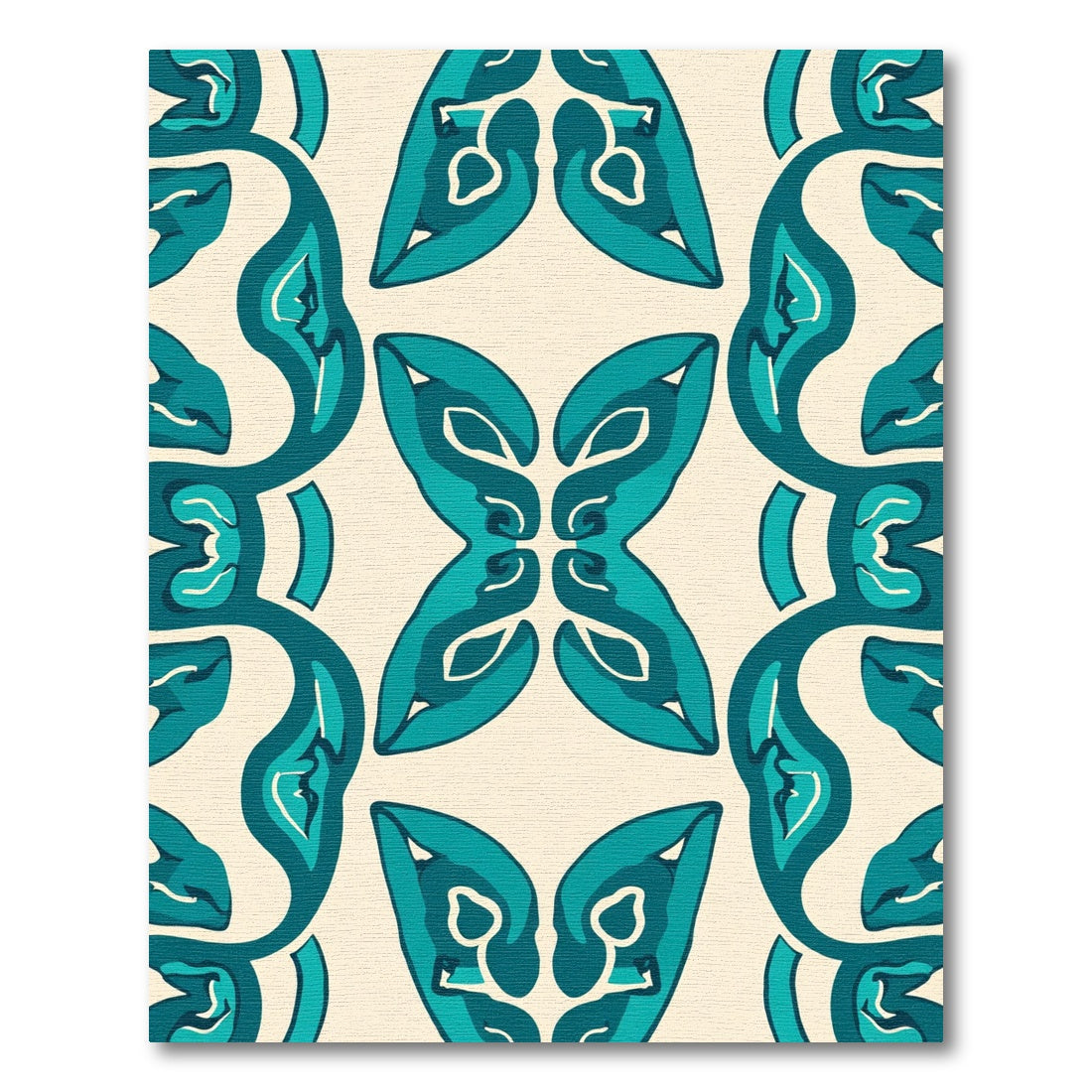 Teal Butterfly Organic Symmetry Rug