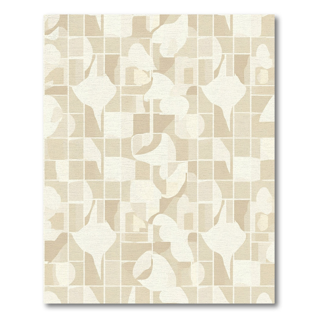 Soft Organic Forms Grid Rug