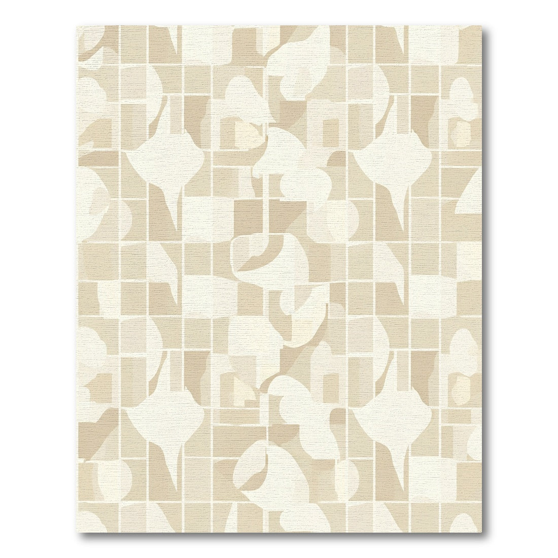 Soft Organic Forms Grid Rug