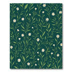 Deep Teal White Daisy Vine Rug