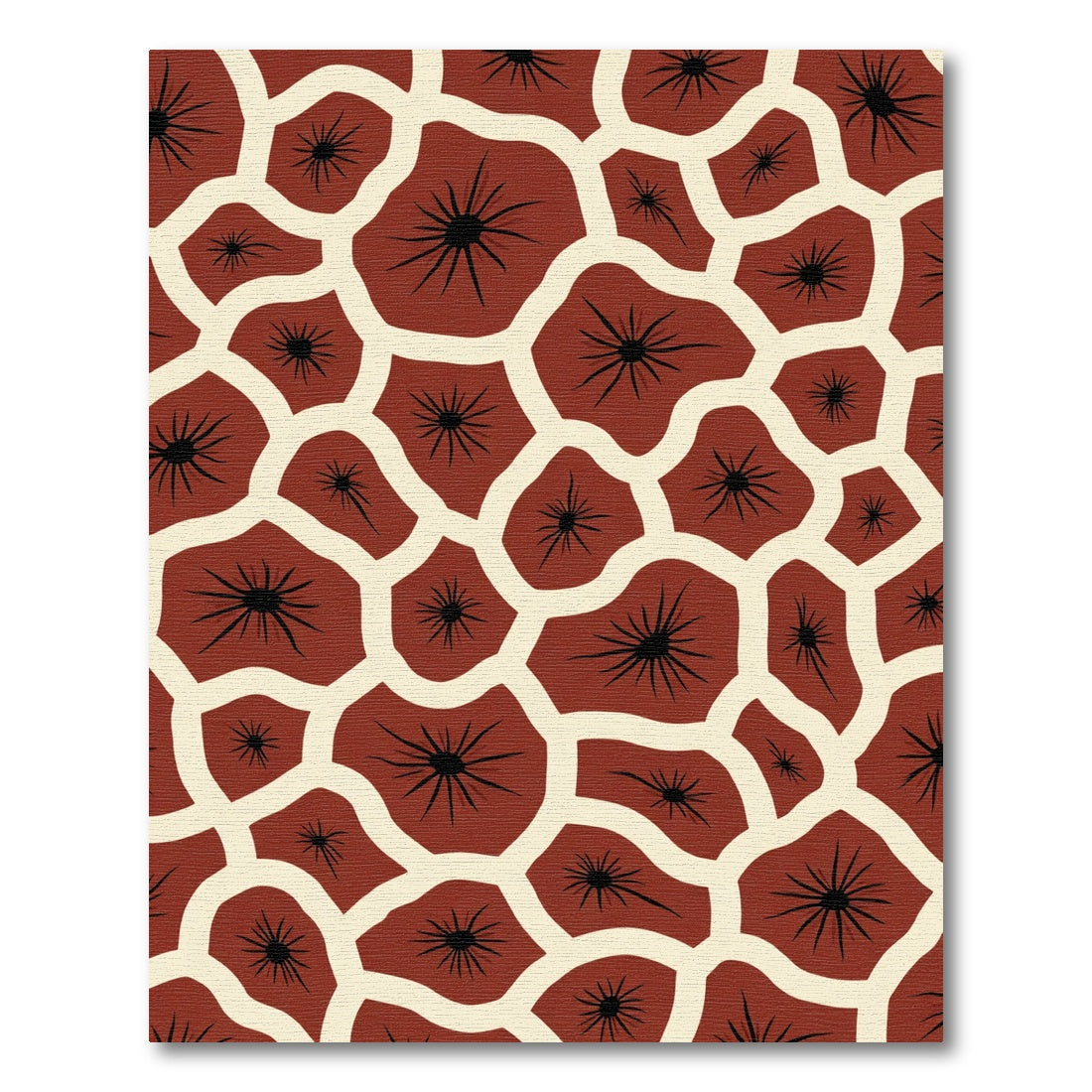 Red Brown Abstract Animal Print Rug