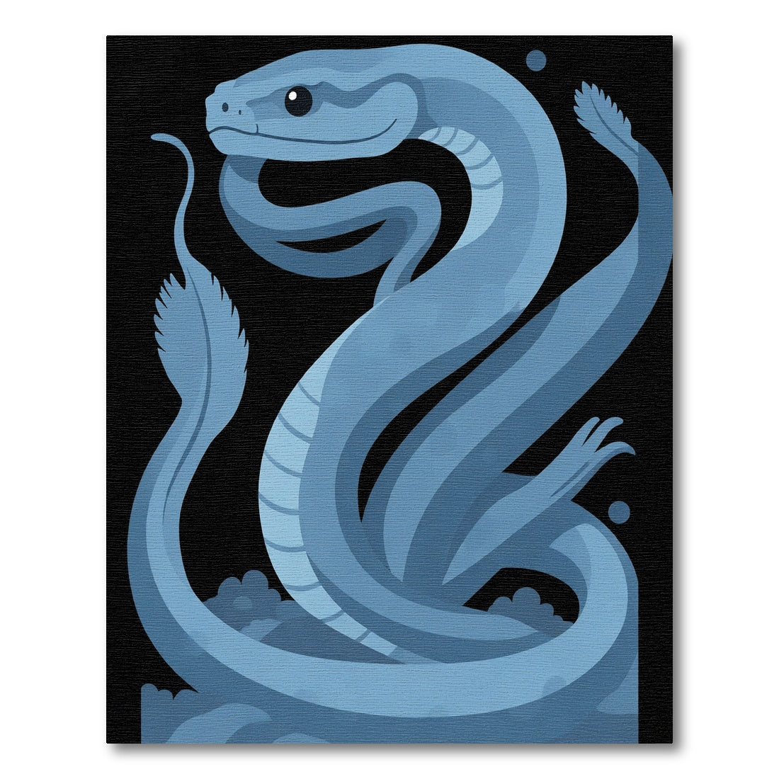 Serpentine Blue Naga Creature Aura Rug