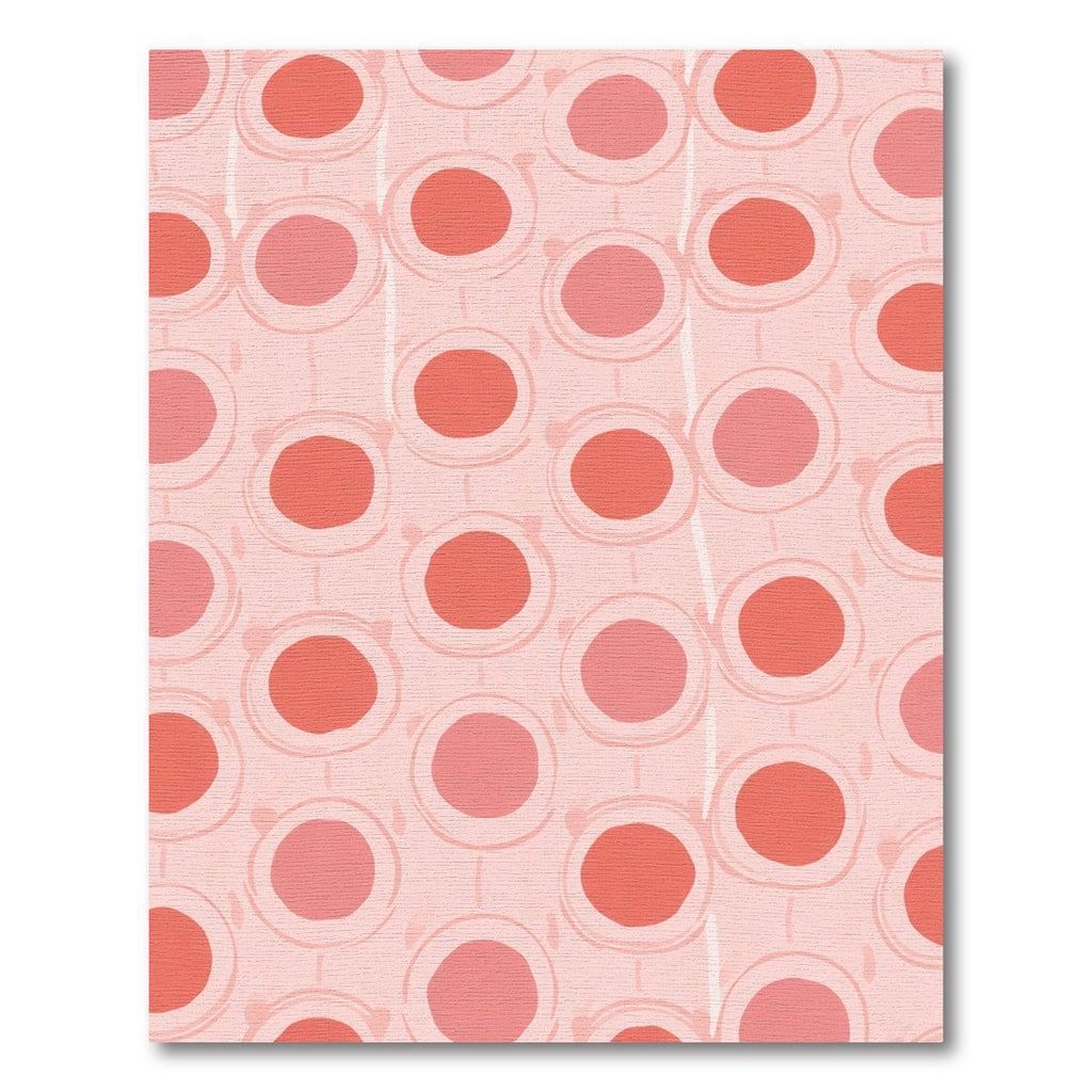 Coral Pink Circles Over Soft Peach Rug