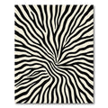 Black White Zebra Stripe Whirl Rug