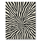 Black White Zebra Stripe Whirl Rug