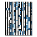 Abstract Blue White Vertical Blocks Rug