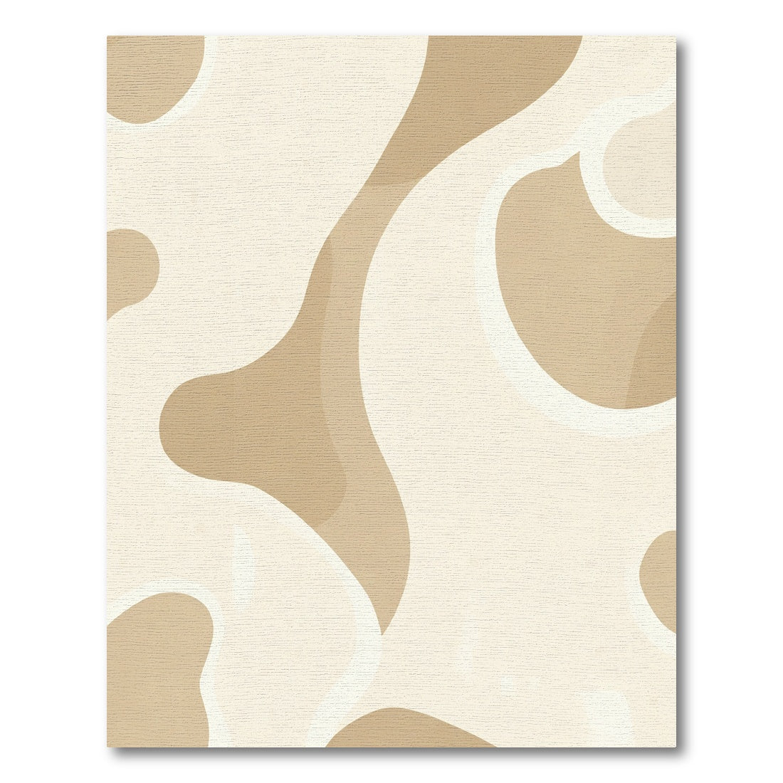 Cream Beige Abstract Organic Swirl Rug