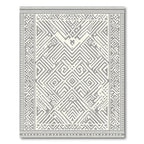 Gray Geometric Maze Southwestern Rug