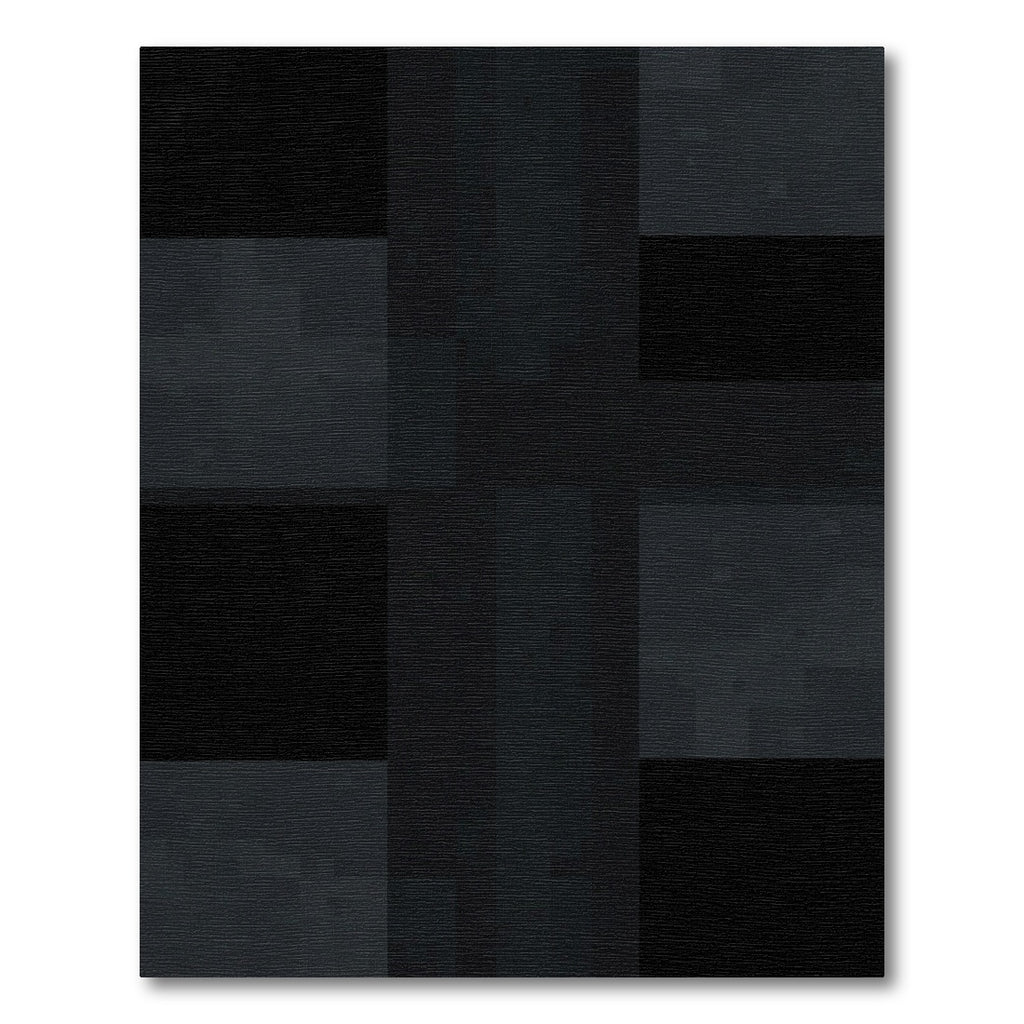 Chic Black Geometric Block Rug