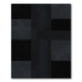 Chic Black Geometric Block Rug