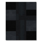 Chic Black Geometric Block Rug