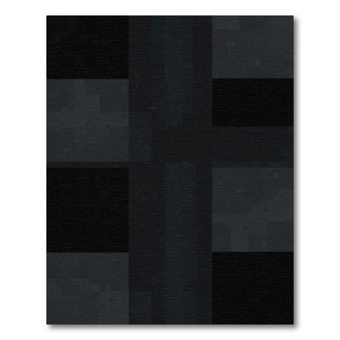 Chic Black Geometric Block Rug