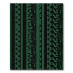 Deep Green Tribal Stripe Collage Rug