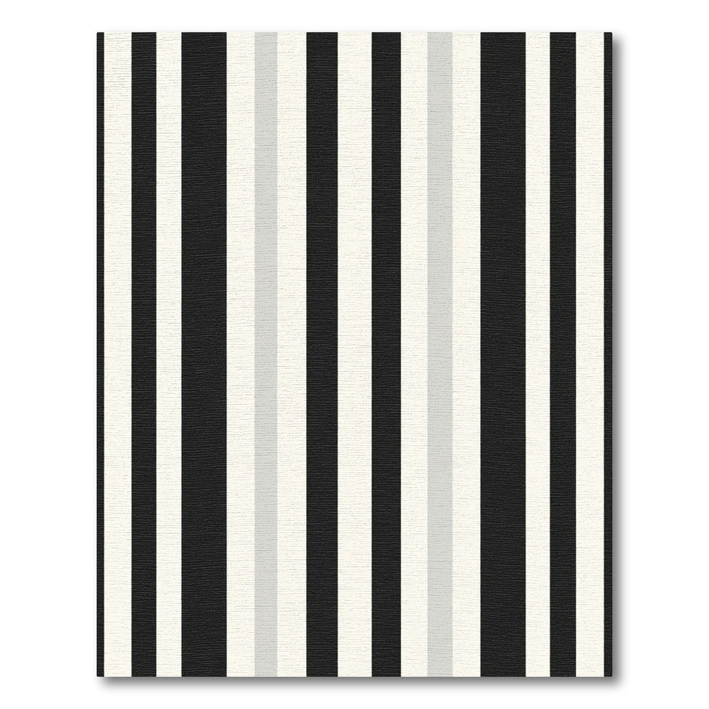 Bold Black and White Vertical Stripe Rug