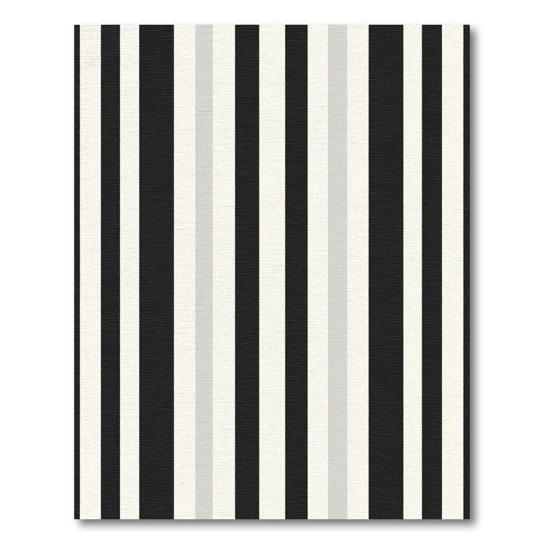 Bold Black and White Vertical Stripe Rug