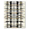 Abstract Black Gold Stripe Rectangles Rug